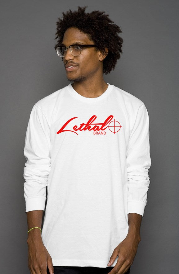 Lethal Original Logo Long Sleeve Canvas T Shirt (White)