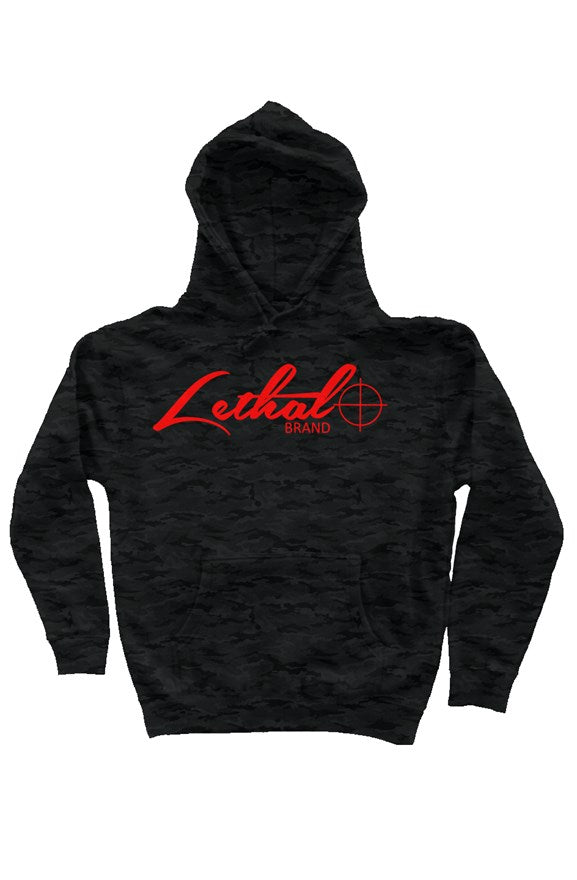 Lethal Original Logo Heavyweight Hoodie (Black Camo)