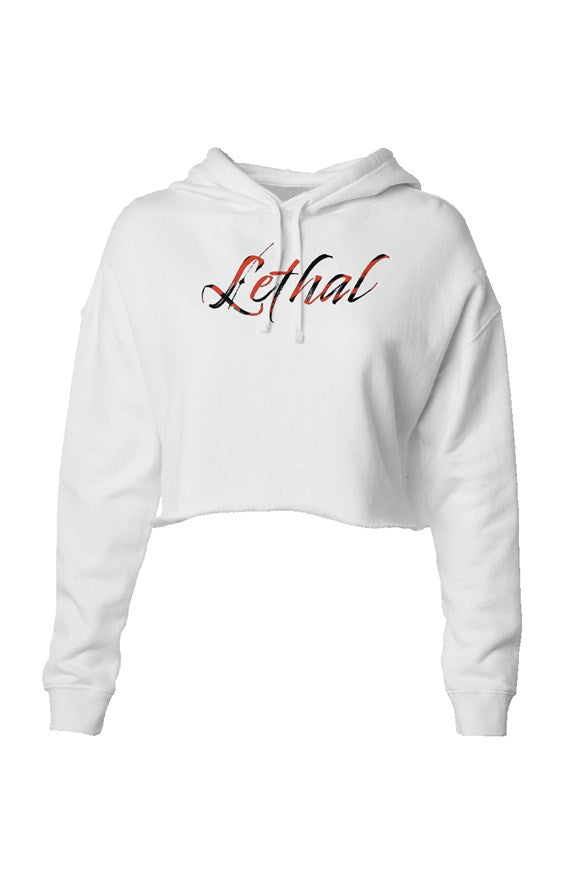 Lightweight crop hoodie with Styled Alternate lethal logo (Tiger)