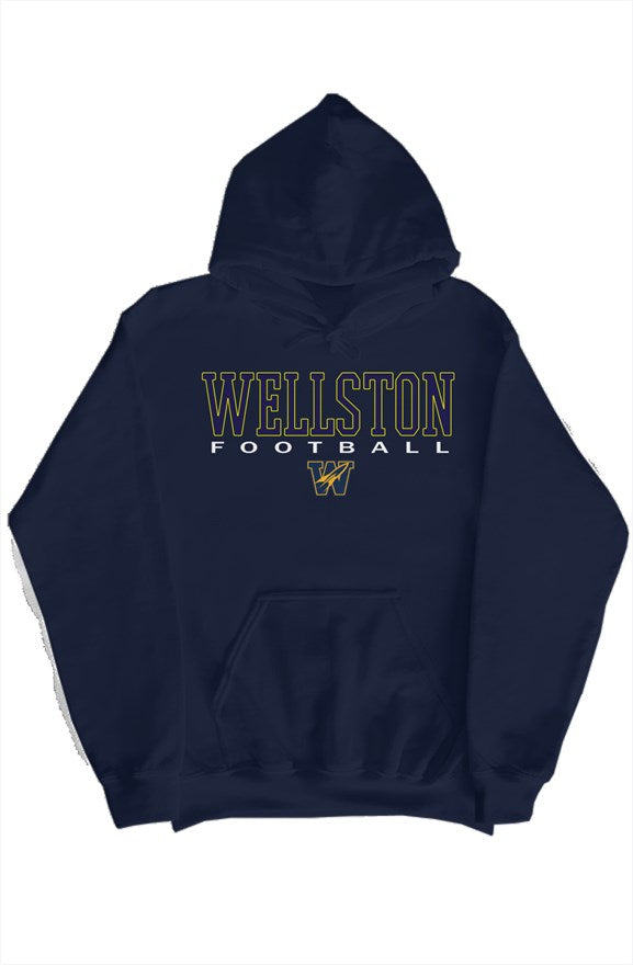 Wellston Football Simple Design Hoodie (Navy)