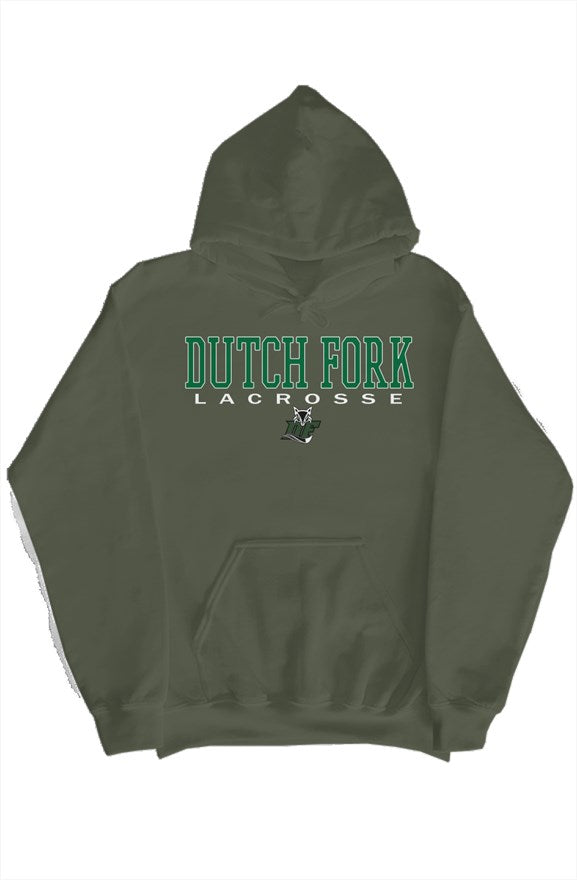 Dutch Fork Lacrosse Simple Team Design Hoodie (Military Green)