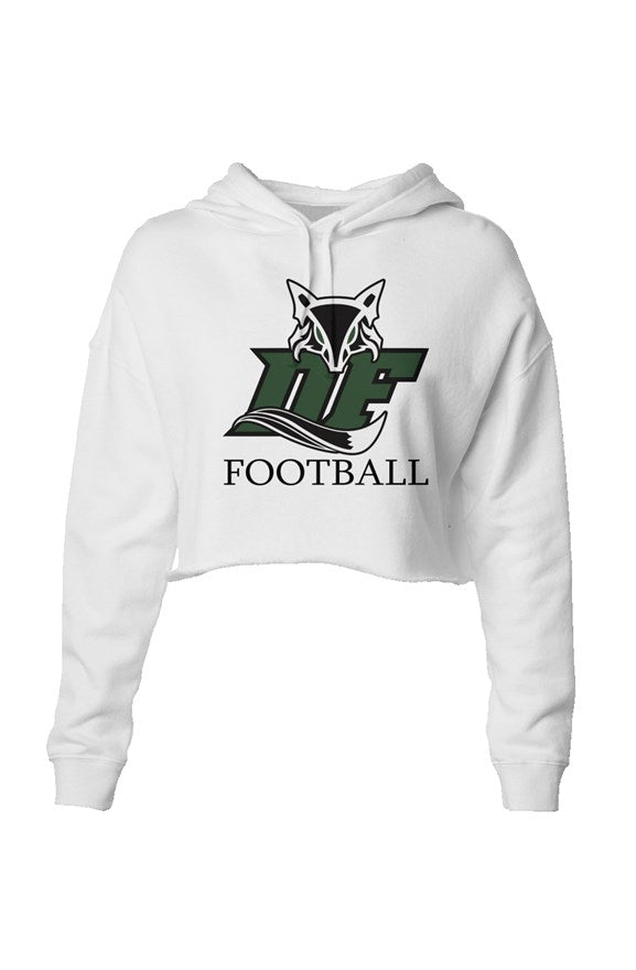 Dutch Fork Football Big Logo Lightweight Crop Hoodie (White)