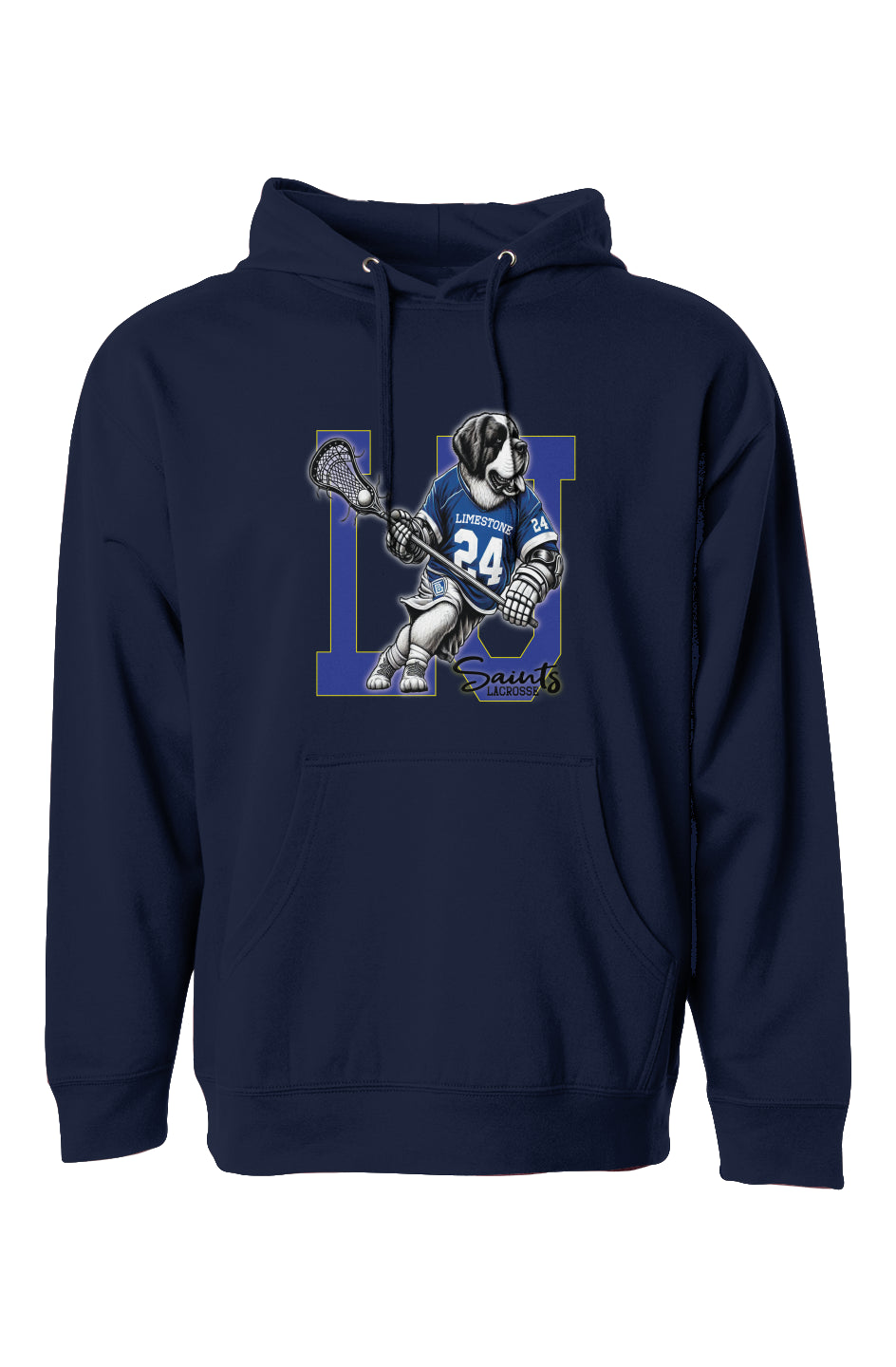 Limestone Lacrosse Saint B Big Logo Premium Hoodie