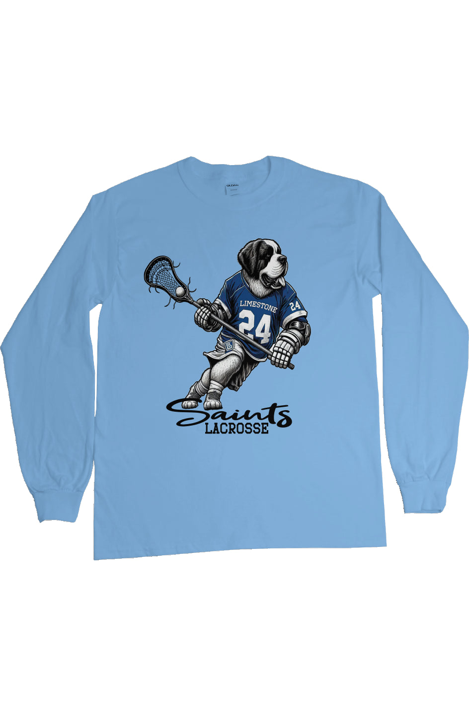 Saint B Simple Mascot Limestone Lacrosse L/S Tee