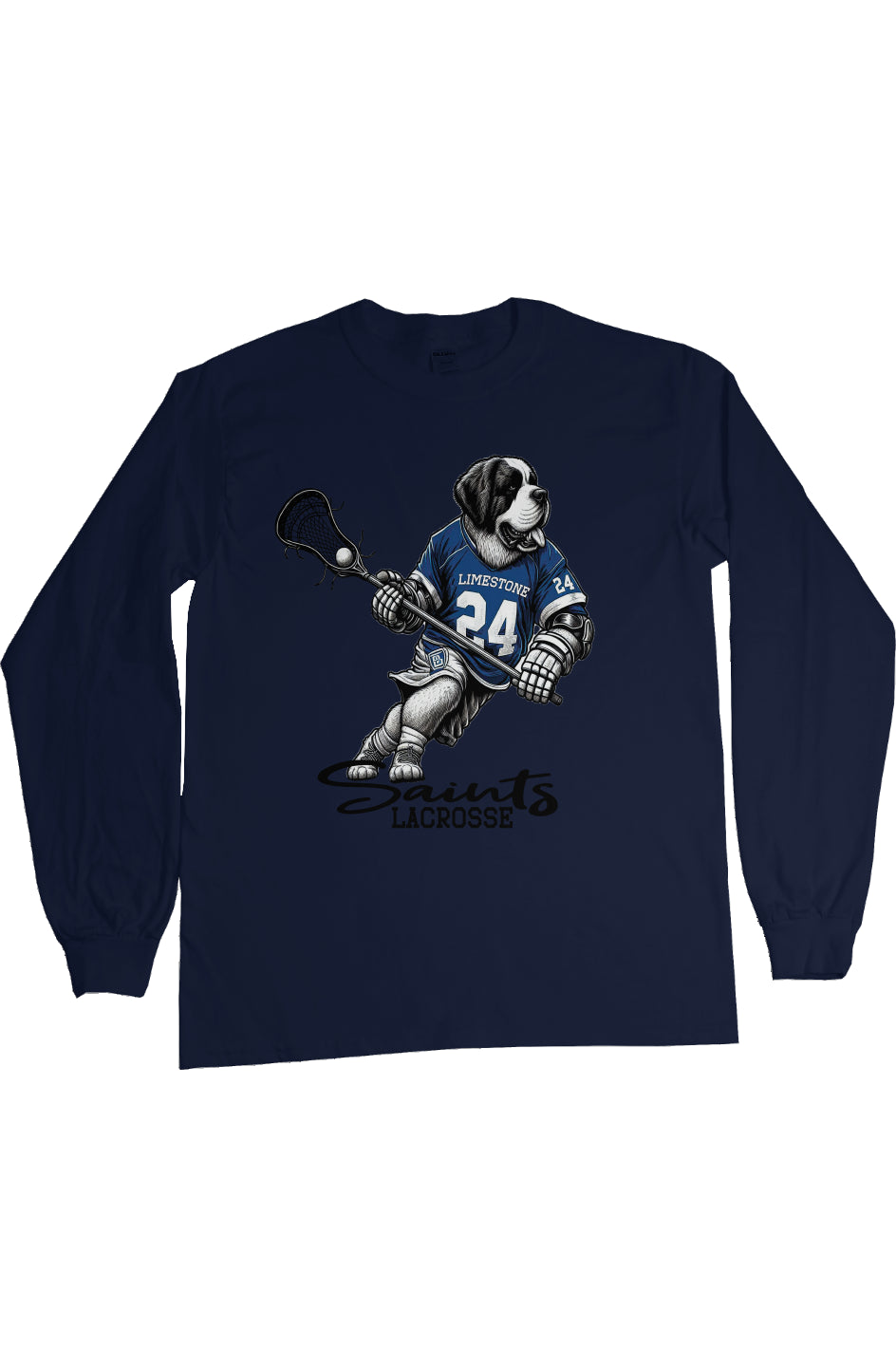 Saint B Simple Mascot Limestone Lacrosse L/S Tee