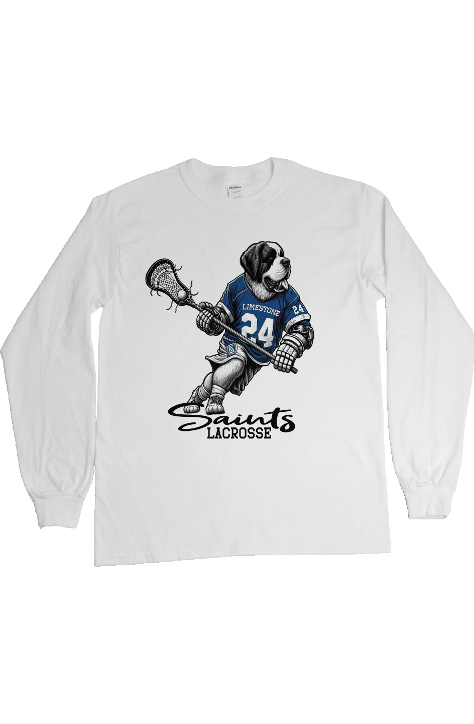 Saint B Simple Mascot Limestone Lacrosse L/S Tee