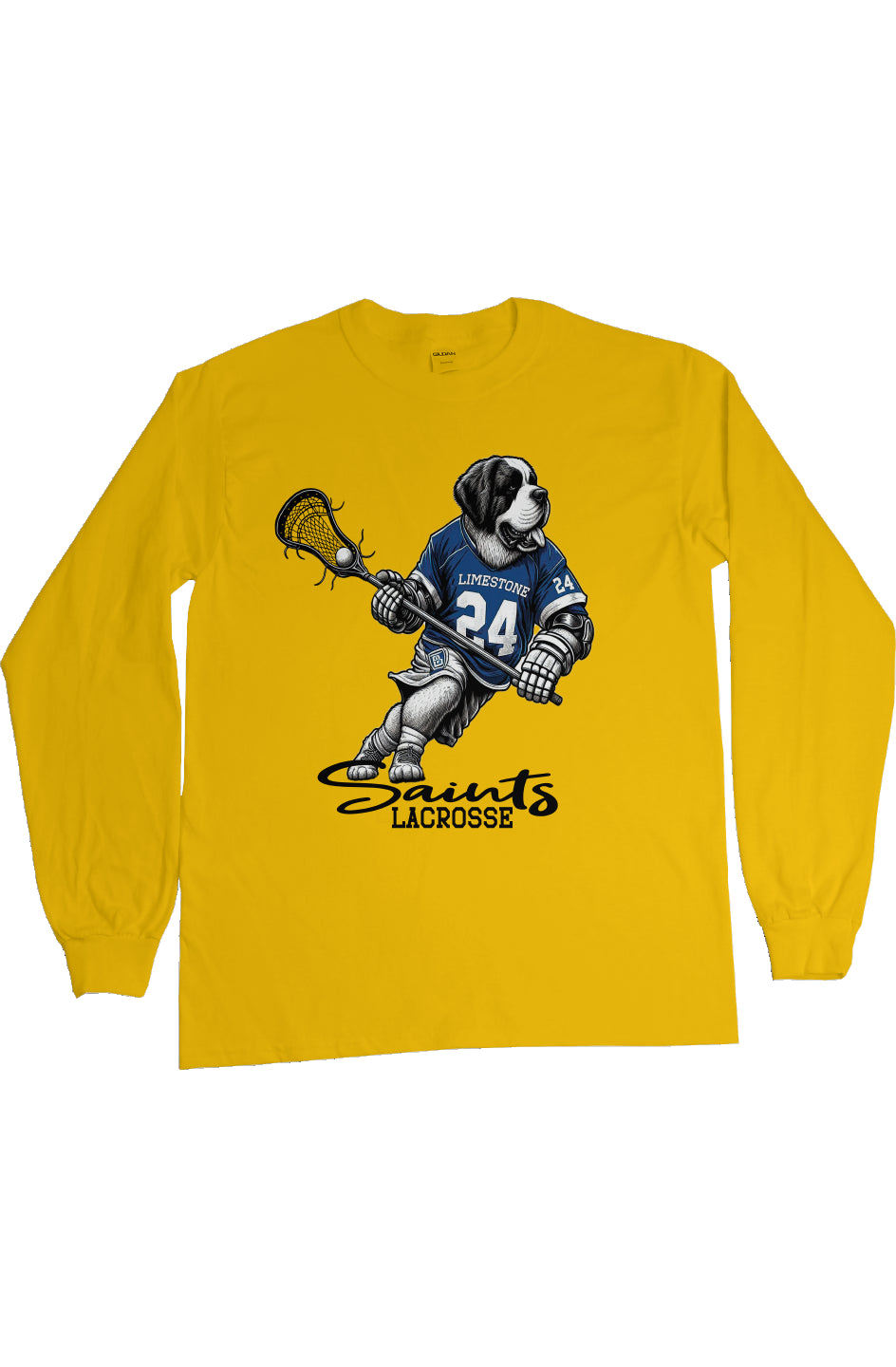 Saint B Simple Mascot Limestone Lacrosse L/S Tee