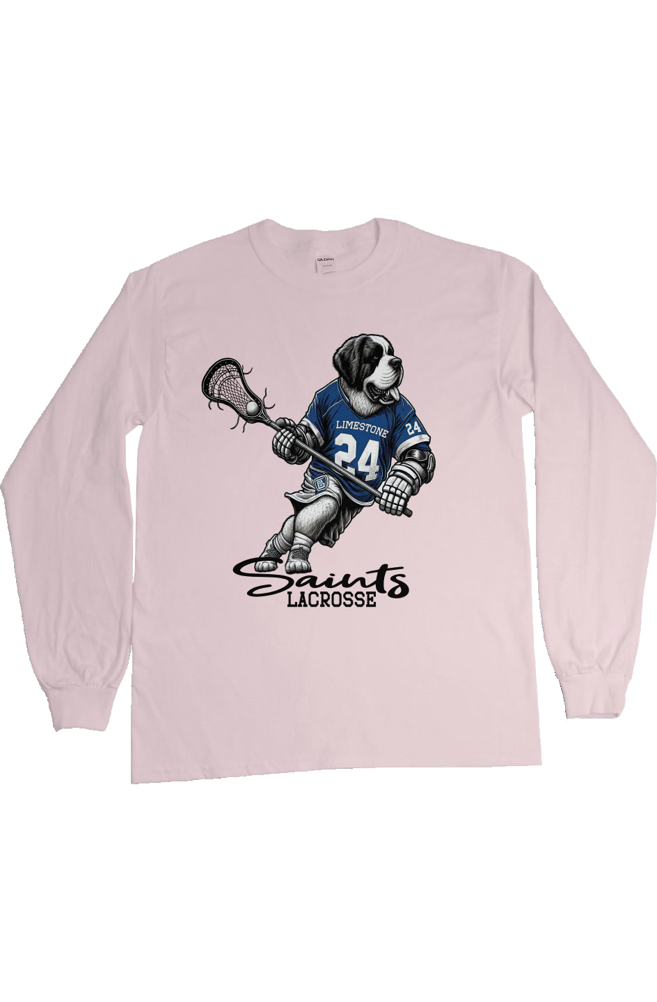 Saint B Simple Mascot Limestone Lacrosse L/S Tee