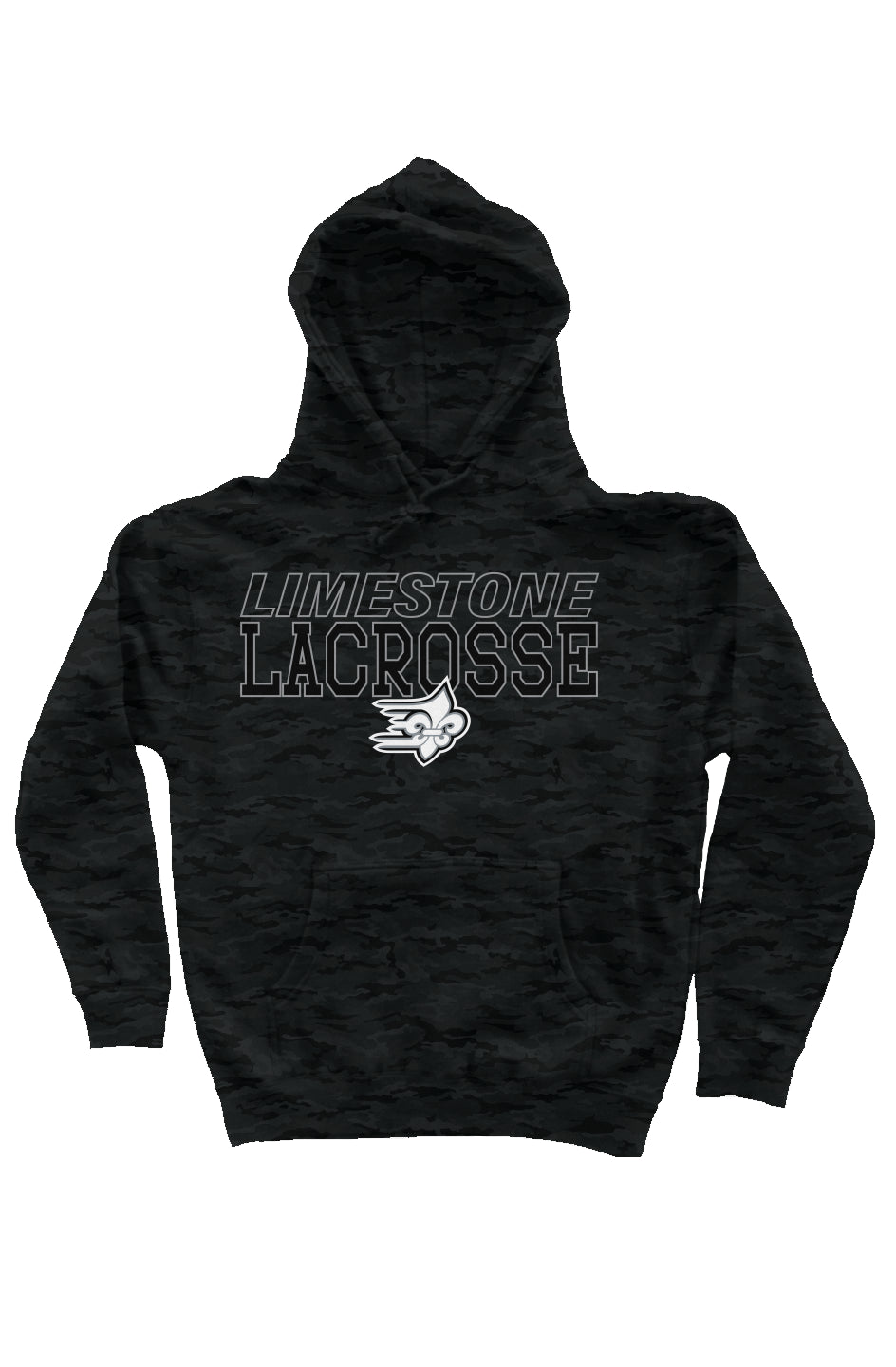 Limestone Lacrosse Outline Heavyweight Camo Hoodie