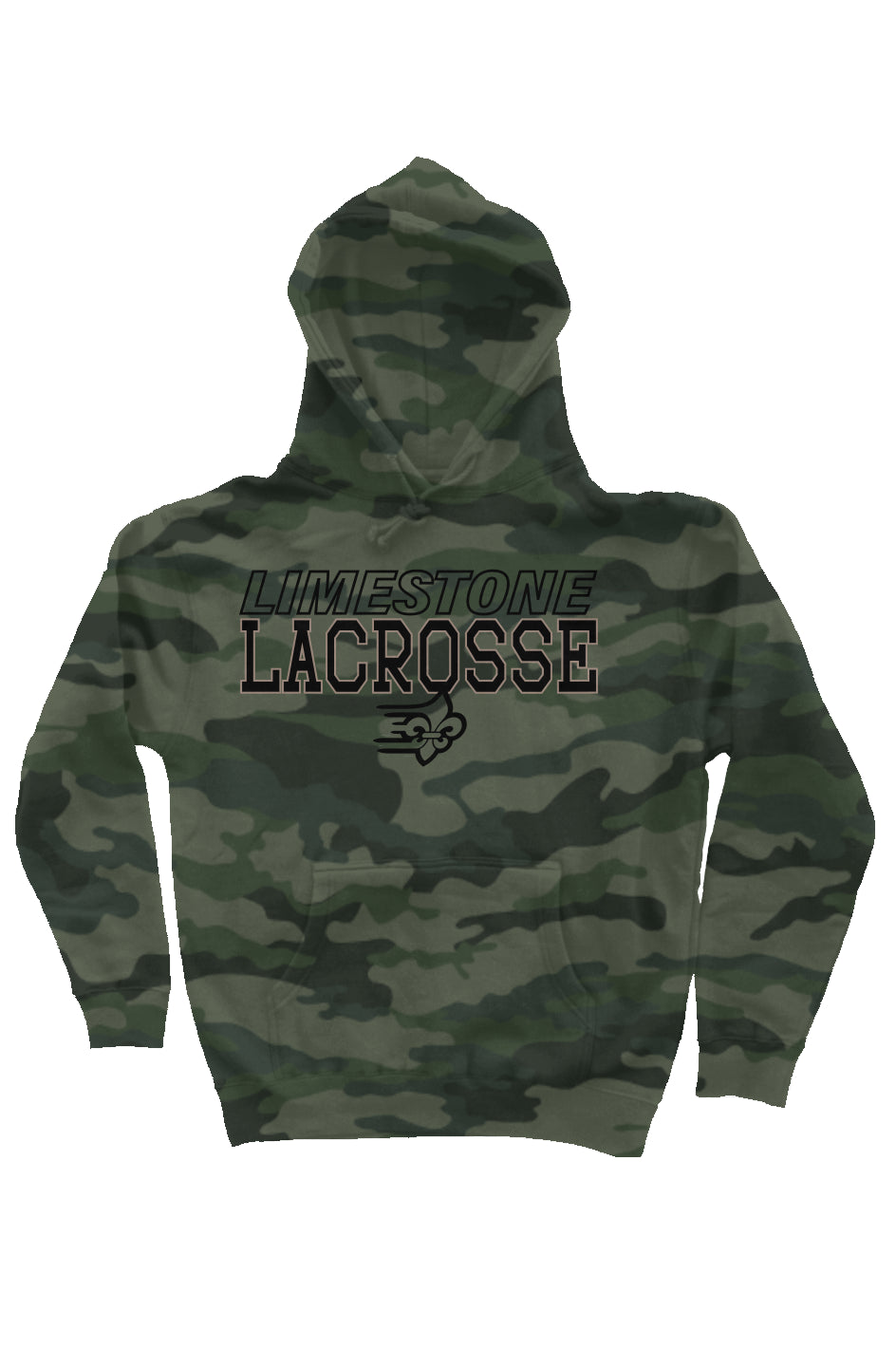 Limestone Lacrosse Outline Heavyweight Camo Hoodie