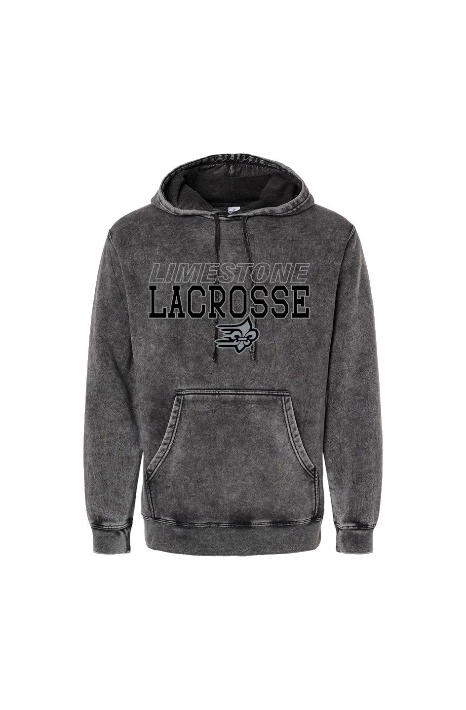 Limestone Lacrosse Outline Heavyweight Distressed Premium Hoodie