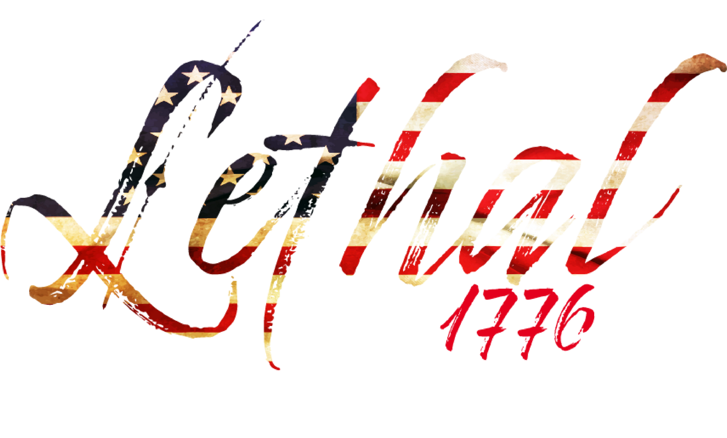 Alternate Lethal Logo with Distressed Flag Background (Navy)