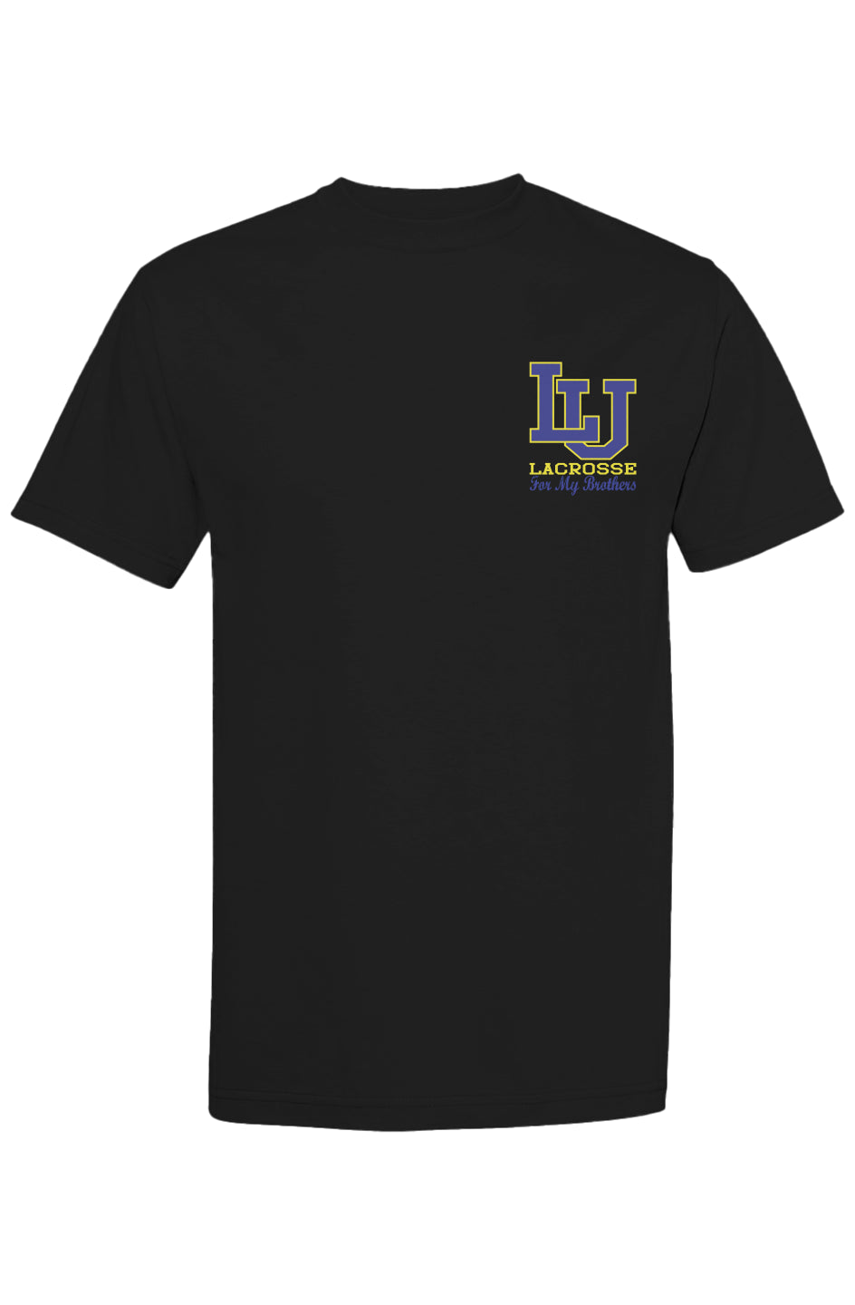 Limestone Lacrosse For My Brothers Tee Black Front