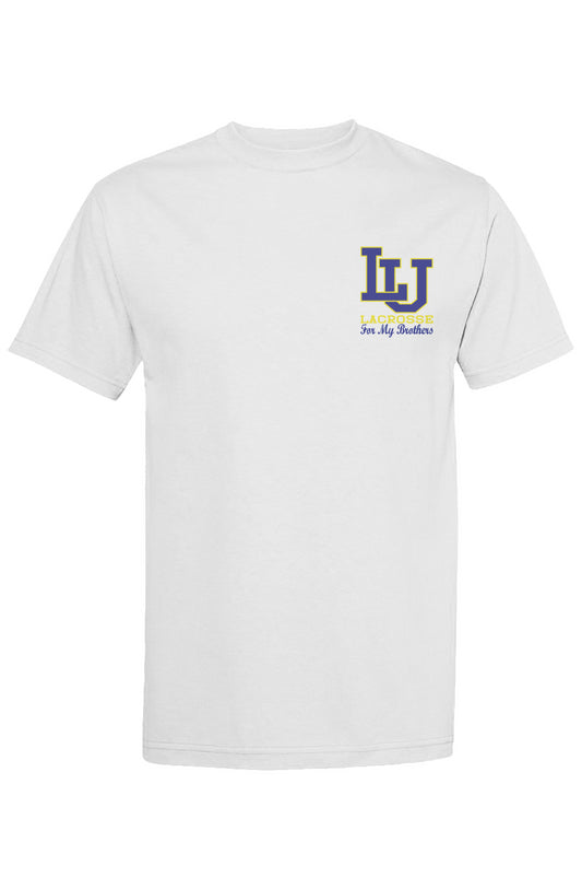 Limestone Lacrosse For My Brothers Tee Front White