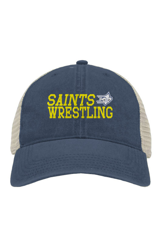 Limestone Wrestling Emroidered Pigment-Dyed Trucker Cap